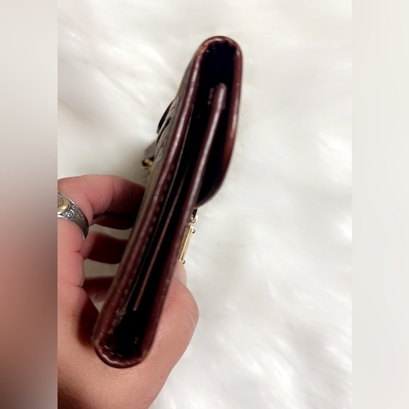 EUC Vintage 1975 Dooney & Bourke Logo Canvas Brown Leather Trim Wallet 7” X 4” - Picture 5 of 7